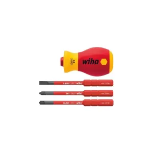 Wiha 41230 — skrūvgriezis with bit holder set slimVario Stubby VDE 6,0 mm, 4 pcs. Wiha 41230 — skrūvgriezis with bit holder set slimVario Stubby VDE 6,0 mm, 4 pcs.