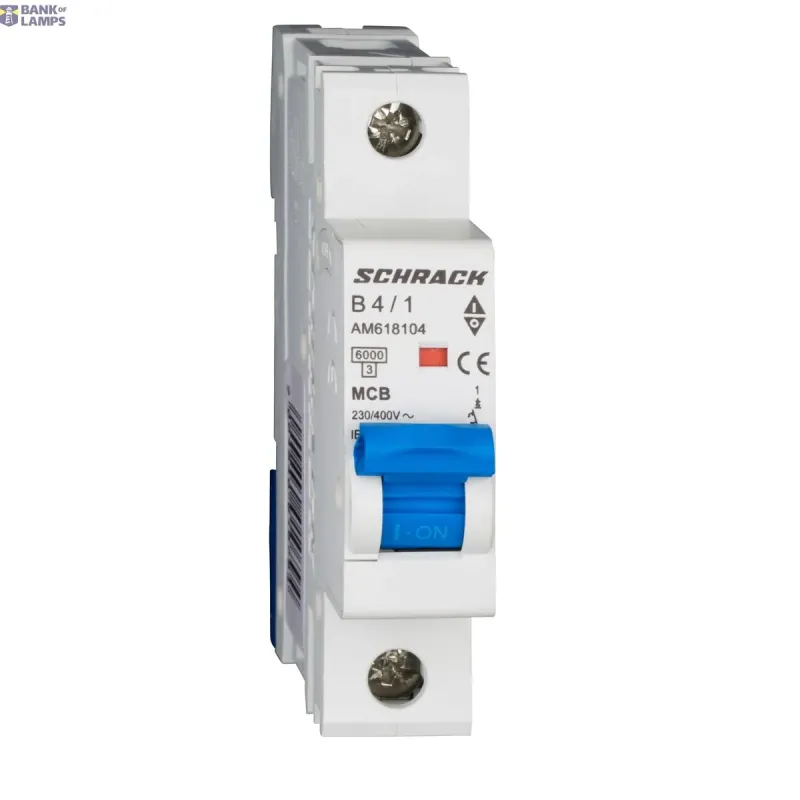 SCHRACK Miniature Circuit Breaker AMPARO 6kA, B 4A, 1P AM618104--