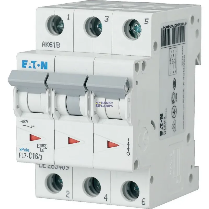 EATON PL7-C16/3 Miniature circuit breaker (MCB), 16 A, 3p 263409