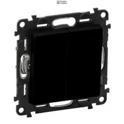 Legrand 756305 — Two-Gang One-Way Switch Valena Life 10AX, Black, 2-Gang