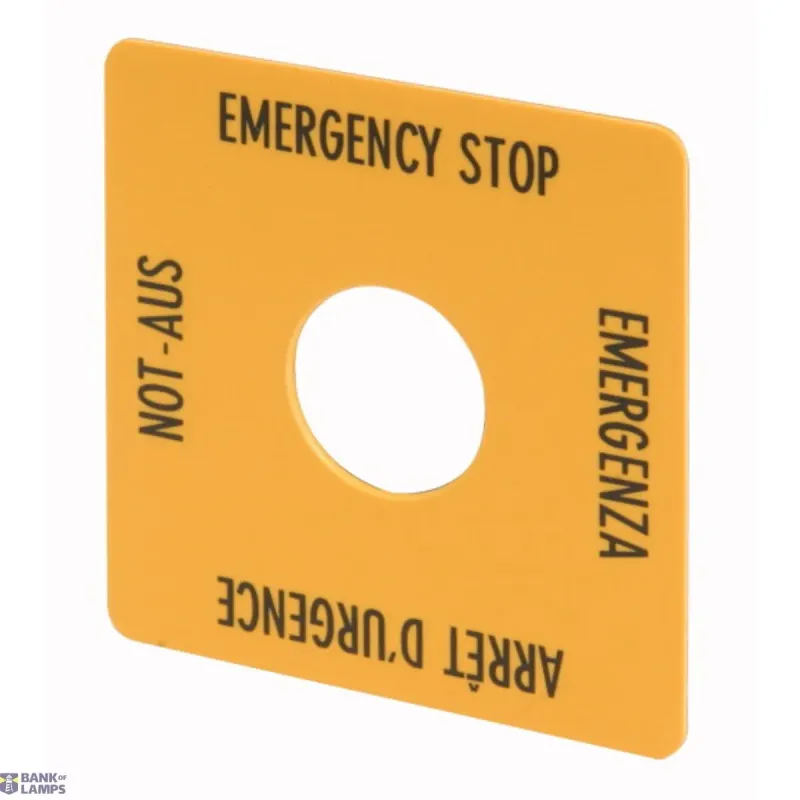 EATON M22-XYK1 Label, emergency switching off, yellow 216484