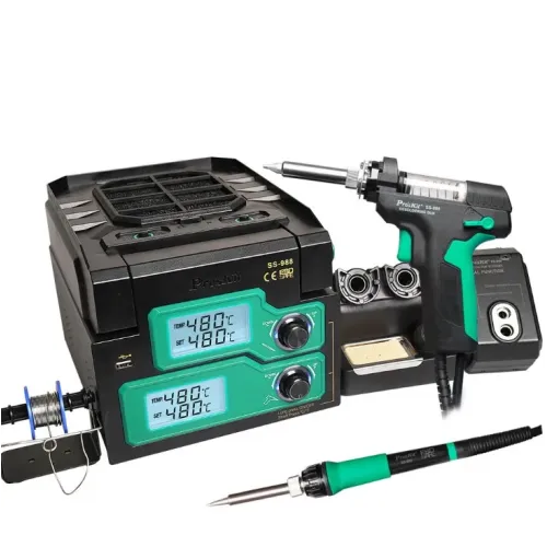Pro'sKit 6 IN 1 daudzfunkcionāla lodēšanas/atkausēšanas stacija SS-988B