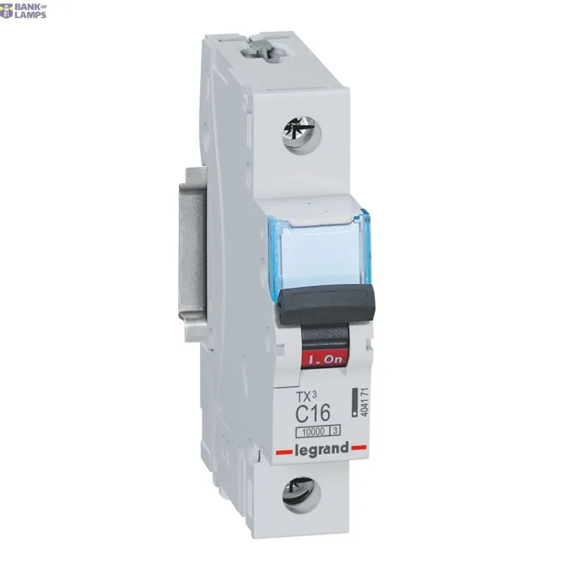 Legrand Miniature Circuit Breaker TX3 16 A, 400 V, 1P, Curve C, 10kA 404171