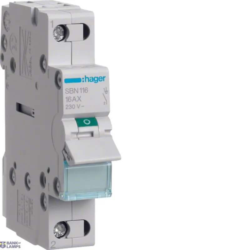 Hager Switch 1P, 16 A Switch SBN116