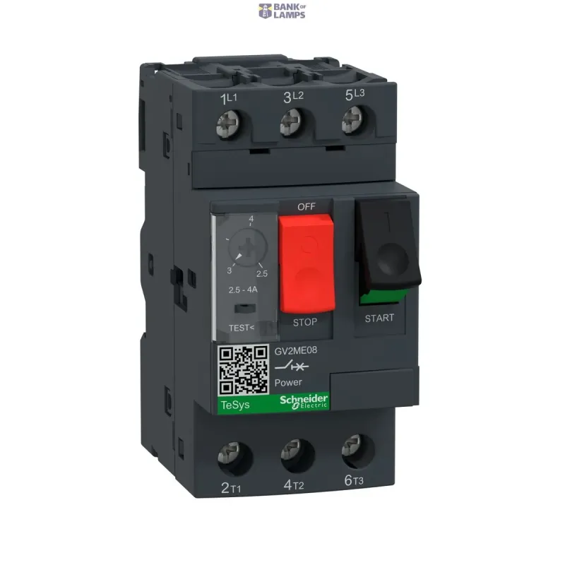 Schneider Electric Motor Protection Circuit Breaker TeSys GV2, 3P, 4 A, 100 GV2ME08