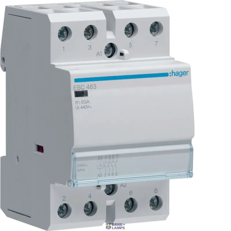 Hager Contactor 63 A, 4NO, 230 V ESC463