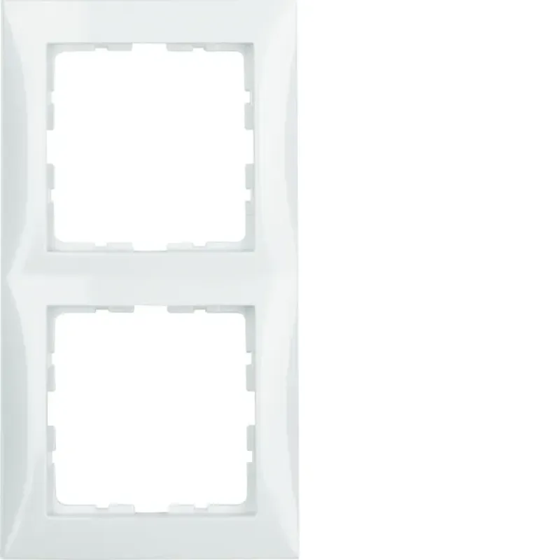 Berker Frame 2gang, S.1, p. white glossy 10128989
