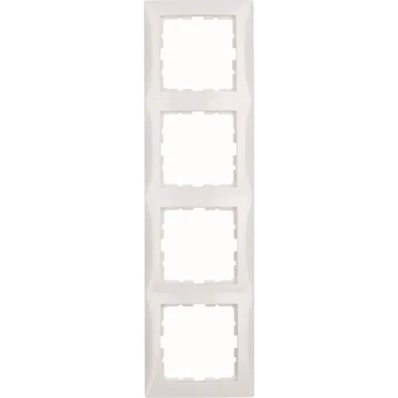Berker Frame 4gang, S.1, p. white glossy 10148989