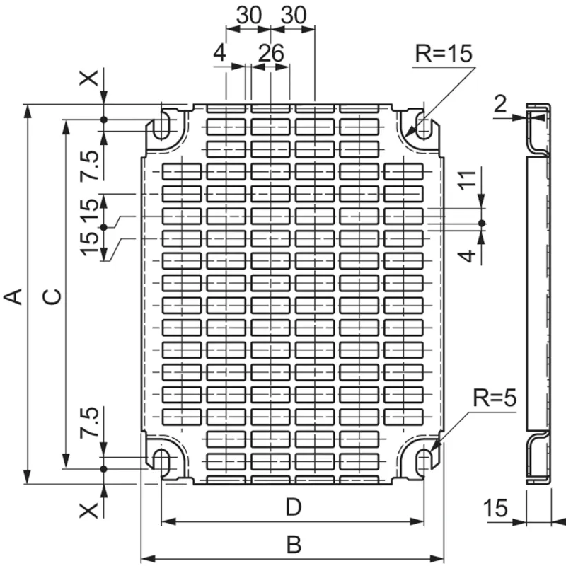 Schneider Electric Mounting Plate Spacial H300xW250 mm, 11×26 mm, Steel NSYMR3025