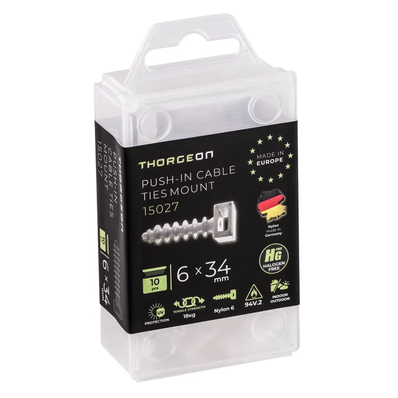 THORGEON Screw Saddle Cable Support 6x34 white (10 pcs) 15027