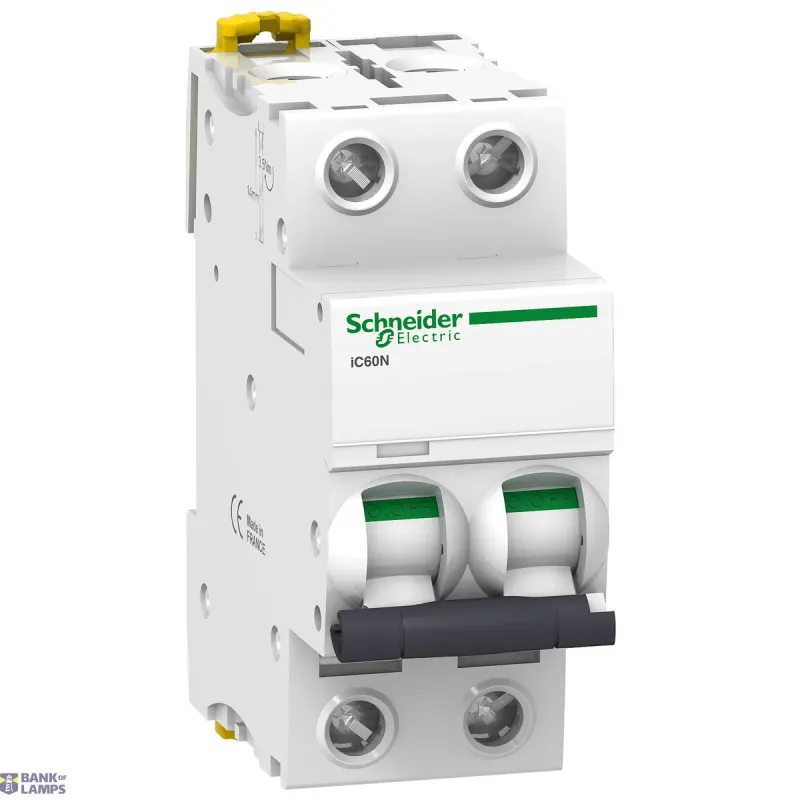 Schneider Electric Miniature Circuit Breaker Acti9 iC60, 2P, 1 A, 6 kA, C Curve A9F74201