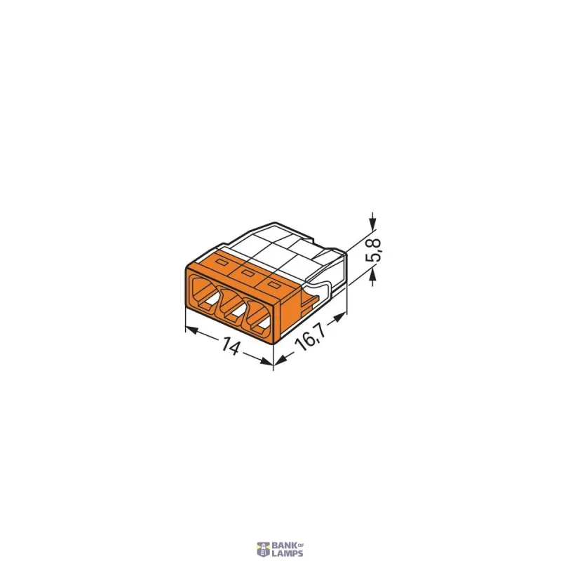 WAGO Push Wire® Splicing Connector 3-Conductor, Max. 2.5 mm² 2273-203