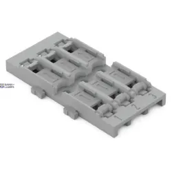 WAGO 221-2523 — Mounting Carrier 3-Way, For Inline savienojuma klemme with Lever, For Screw Mounting, Gray