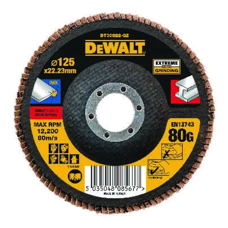 DeWalt Extreme Flap Disc - Flat 125*22,2mm X80G DT30622-QZ DeWalt DT30622-QZ
