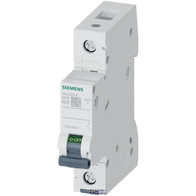Siemens Miniature circuit breaker 230/400 V 6 kA, 1-pole, B, 20 A 5SL6120-6