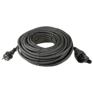 Maitinimo kabelis/ilgiklis AC kištukas (Tipas F CEE 7/7) - lizdas (Tipas F CEE 7/14) (3x1.5 mm²) 10m IP44 su gumine izoliacija, juodas Maitinimo kabelis/ilgiklis AC kištukas (Tipas F CEE 7/7) - lizdas (Tipas F CEE 7/14) (3x1.5 mm²) 10m IP44 su gumine izoliacija, juodas