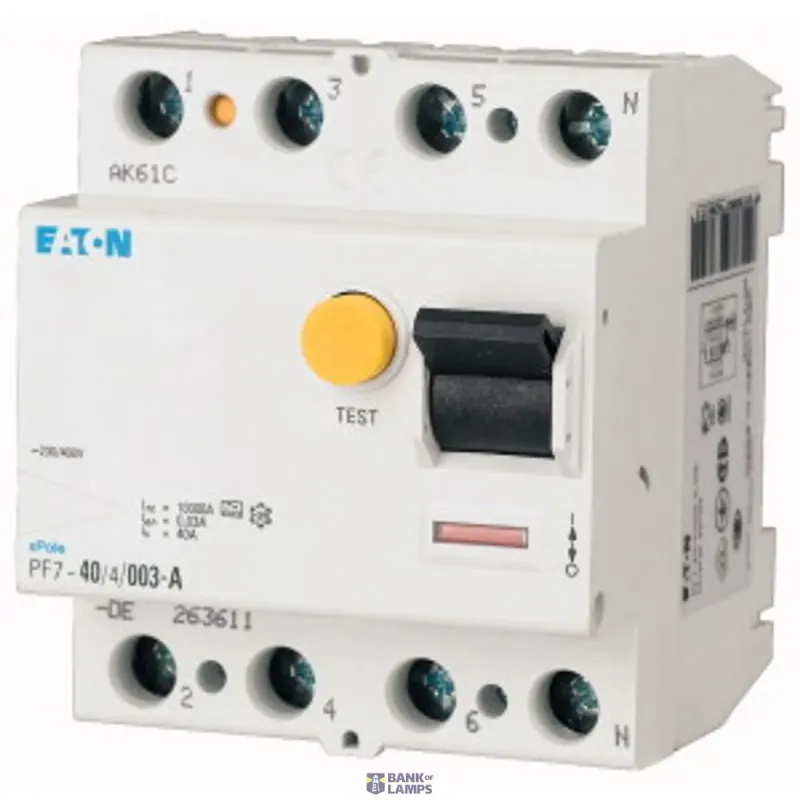 EATON PF7-40/4/03-A Residual current circuit breaker (RCCB), 40A 263613