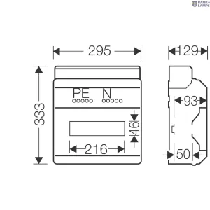 HENSEL 6100000 — Small Distribution Board KV 9112 Z 75A, 1x12 Modules, 1x12, IP65, With Terminals