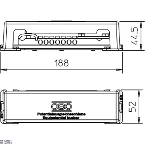 OBO Bettermann 5015073 — 1809 Equipotential busbar 188mm OBO Bettermann 5015073 — 1809 Equipotential busbar 188mm