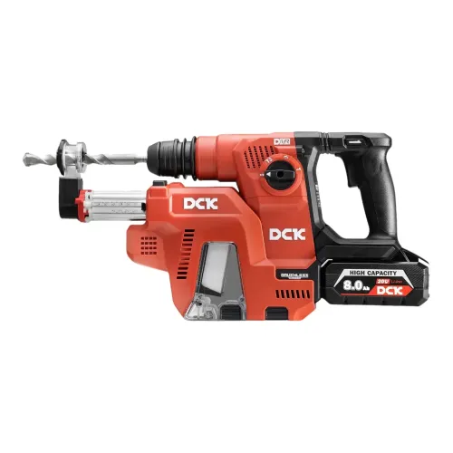 DCK Bezvada bezsuku perforators ar putekļu nosūkšanu SDS+ 26-8-KRHDE20V-26R2KIT