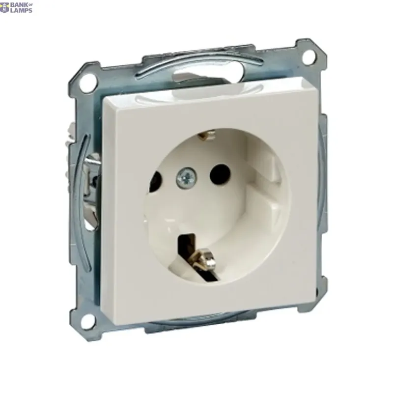 Schneider Electric Socket Outlet Merten System M SCHUKO, White, SCHUKO MTN2300-0319