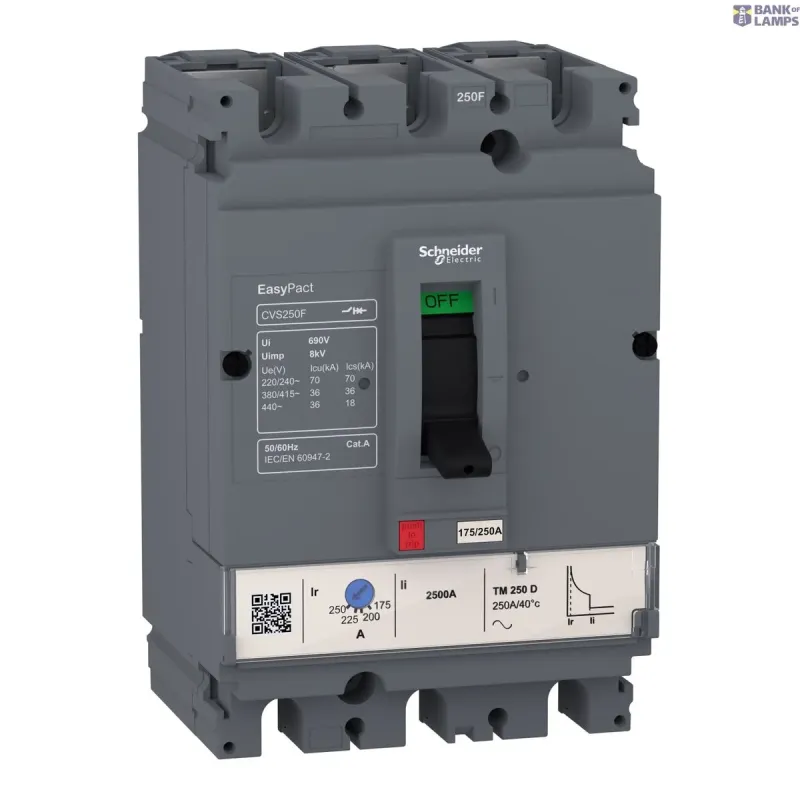 Schneider Electric Circuit Breaker EasyPact CVS CVS160F, 3P, 36kA, 415V AC LV516332