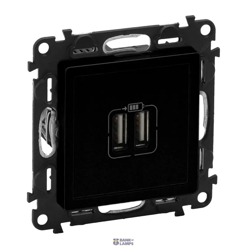 Legrand USB Socket Valena Life 15W, Black, 3A, AA, 50 - 60Hz 756312