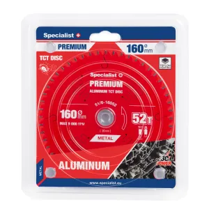 Griešanas disks 160x52Tx20mm, Aluminium PREMIUM SPECIALIST+