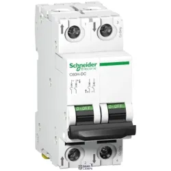 Schneider Electric A9N61522 — Miniature Circuit Breaker Acti9 C60H-DC, 2P, 2 A, C Curve, 10 kA, 500 V DC Schneider Electric A9N61522 — Miniature Circuit Breaker Acti9 C60H-DC, 2P, 2 A, C Curve, 10 kA, 500 V DC