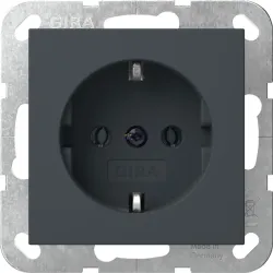 Gira 446628 — SCHUKO Socket Outlet System 55 16 A 250 V~ without Mounting Claws, Anthracite