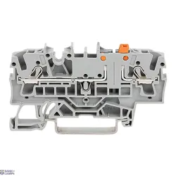 WAGO 2002-1671 — Disconnect/Test Terminal Block 2-Conductor, 2.5 mm², Gray, With Test Option