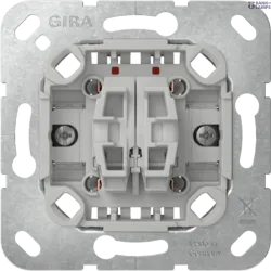 Gira 312800 — Insert Pushbutton Switch 10 AX 250 V~2-Way Switch, 2-Gang with Mounting Claws