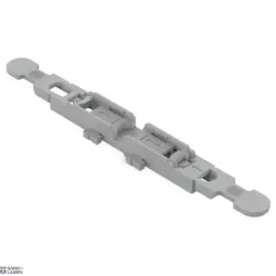 WAGO 221-2511 — Mounting Carrier with Strain Relief 1-Way, For Inline savienojuma klemme with Lever, With Snap-In Mounting Foot, Gray