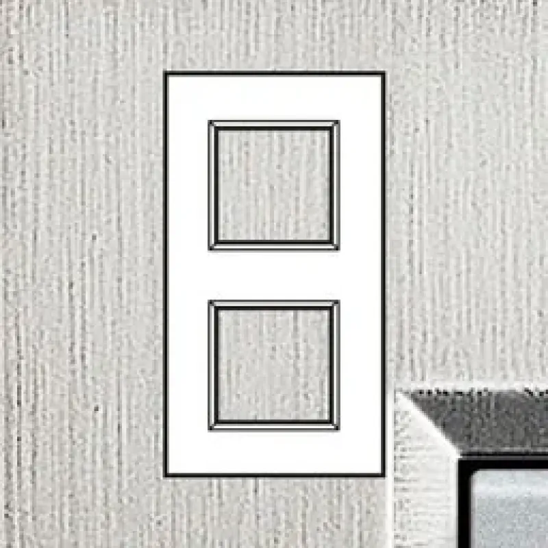 BTicino Cover Plate LivingLight 2×2 Modules Layout, 71MM, Brushed LNA4802M2ACS