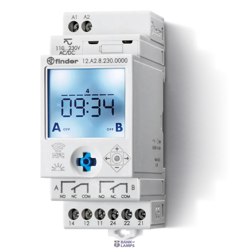 FINDER Astronomical Time Switch 35mm, 2CO, 16A, 110.230VUC 12A282300000