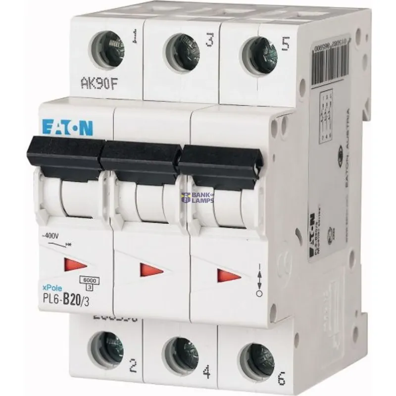EATON PL6-B20/3 Miniature circuit breaker (MCB), 20 A, 3p 286590