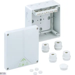 Spelsberg 81041001 — Junction Box Abox 100-10², Max. Conductor 10 mm², 690 V AC, IP54/IP65, IK07, 140 × 140 × 79 mm, Grey, Knockouts M20/M25/M32 Spelsberg 81041001 — Junction Box Abox 100-10², Max. Conductor 10 mm², 690 V AC, IP54/IP65, IK07, 140 × 140 × 79 mm, Grey, Knockouts M20/M25/M32