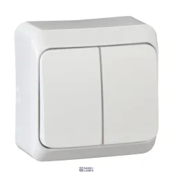 Schneider Electric WDE001050 — Installation Switch Prima (IP 20), 1P, White, PRIMA - ole 2-circuits Switch - 10AX