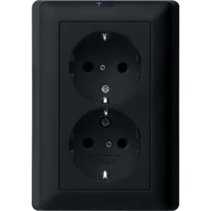Gira 0783005 — SCHUKO Double rozete Outlet System 55 16 A 250 V~ with Increased Contact Protection (Safety Plus) and Cover Unit for Flush-mounted Device Box, 1-Gang Plug Terminals,