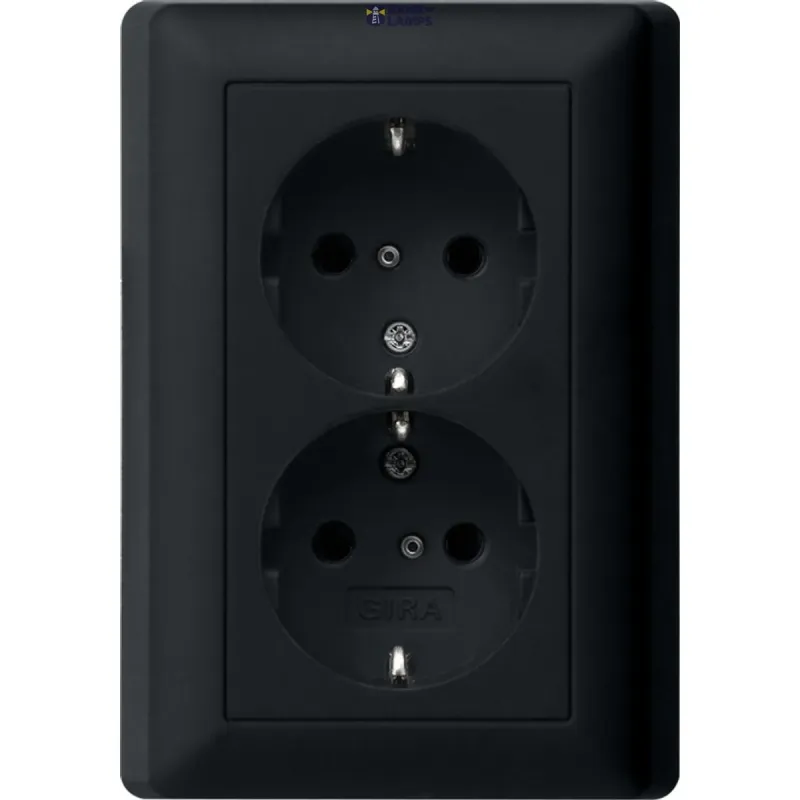 Gira SCHUKO Double Socket Outlet System 55 16 A 250 V~ with 0783005