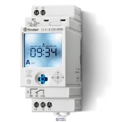 FINDER 126182300000 — Digital Time выключатель 35mm, 1CO, 16A, 110.230VUC, weekly ProgrammableSmartphone