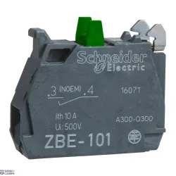 Schneider Electric ZBE101 — Contact Block Harmony XB4, 1NO, IP20, Silver, 3A, 10A, Slow–break, Terminal