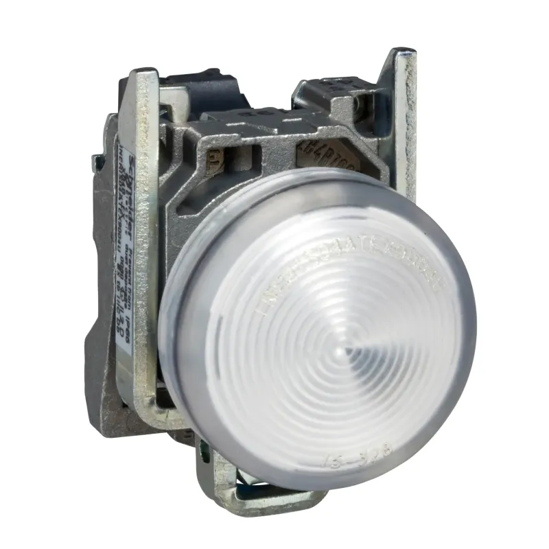 Schneider Electric Pilot Light Harmony XB4, 120V AC, 22.5mm, IP66, White XB4BVG1