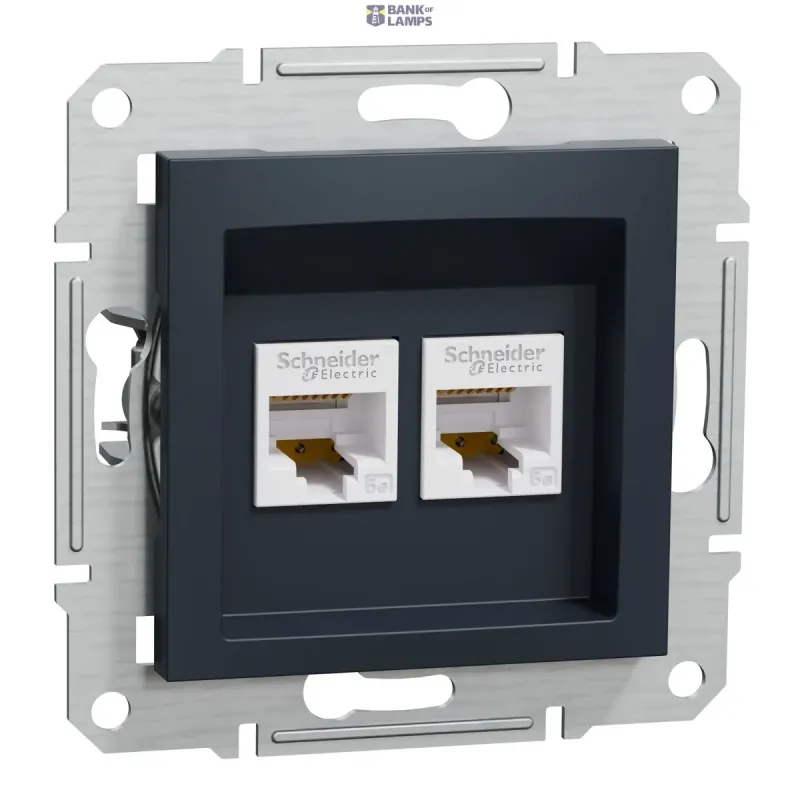 Schneider Electric Socket Asfora, UTP, RJ45, Cat 5e, Anthracite EPH4400171