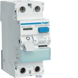 Hager CDA240D — Differential slēdzis 2P, 40 A, 30 mA, type A