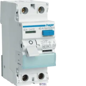 Hager CDA240D — Differential Switch 2P, 40 A, 30 mA, type A Hager CDA240D — Differential Switch 2P, 40 A, 30 mA, type A