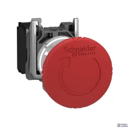 Schneider Electric XB4BS8442 — Emergency Switching Off Push-Button or Emergency Stop Push-Button Harmony XB4, 1NC, 22.5mm, Red, IP66, 3A