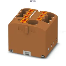 Phoenix Contact 3273340 — Distribution Block PTFIX 6/6X2.5 BN, 24A, Brown, Push-In Connection, For Snapping Onto A Din Rail Adapter, Direct Mounting With Flange, Free-Hanging