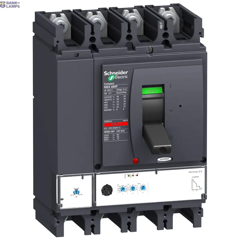 Schneider Electric Circuit Breaker ComPact NSX NSX400F, 4P, 36 kA, 415 V AC LV432677