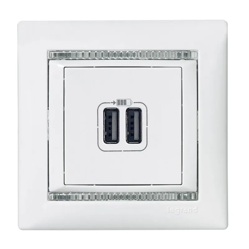 Legrand USB Charger 3A, 15W, White, 2.4A, 12W, 2×USB-A 770470